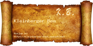 Kleinberger Bea névjegykártya